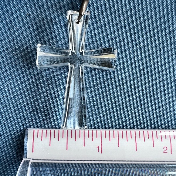 Waterford crystal cross pendant from 1995 in original case with brochure & bag - Picture 9 of 14